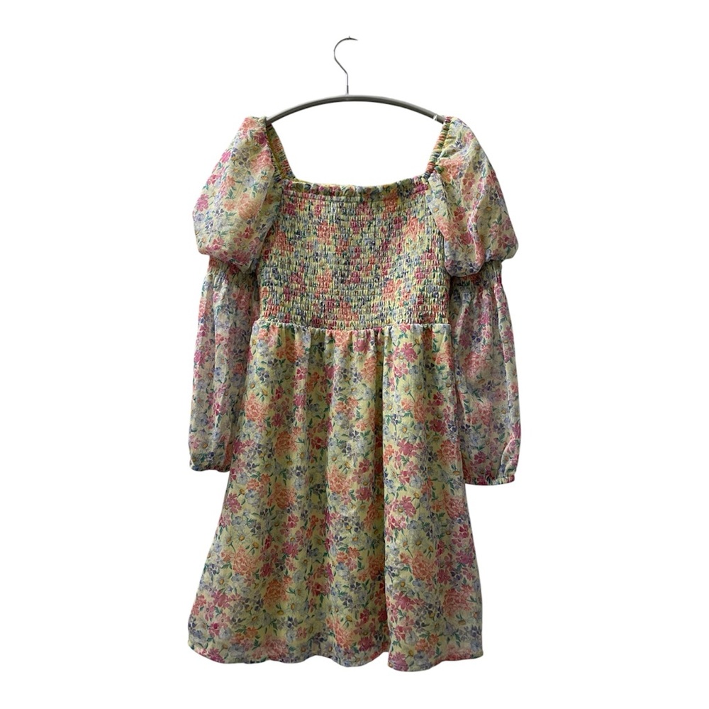 Franki by Francesca’s Yellow Floral Smocked Dress